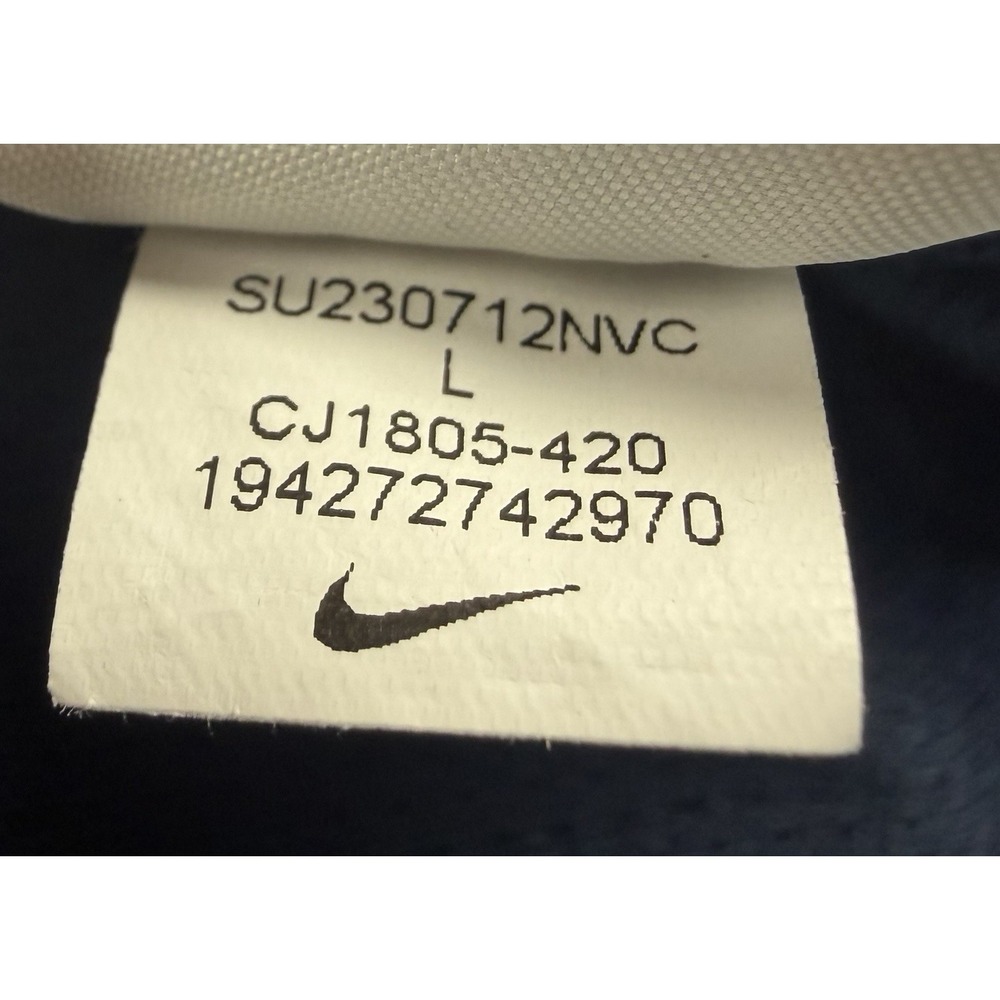 Nike Track Pants Mens Large Blue White Dri-Fit Athletic Snap Bottoms Warm Up Y2K - Picture 9 of 14